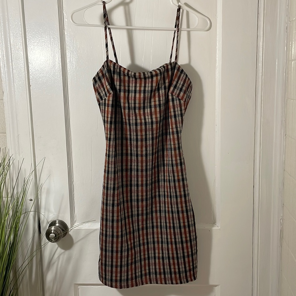 Tan Plaid Dress